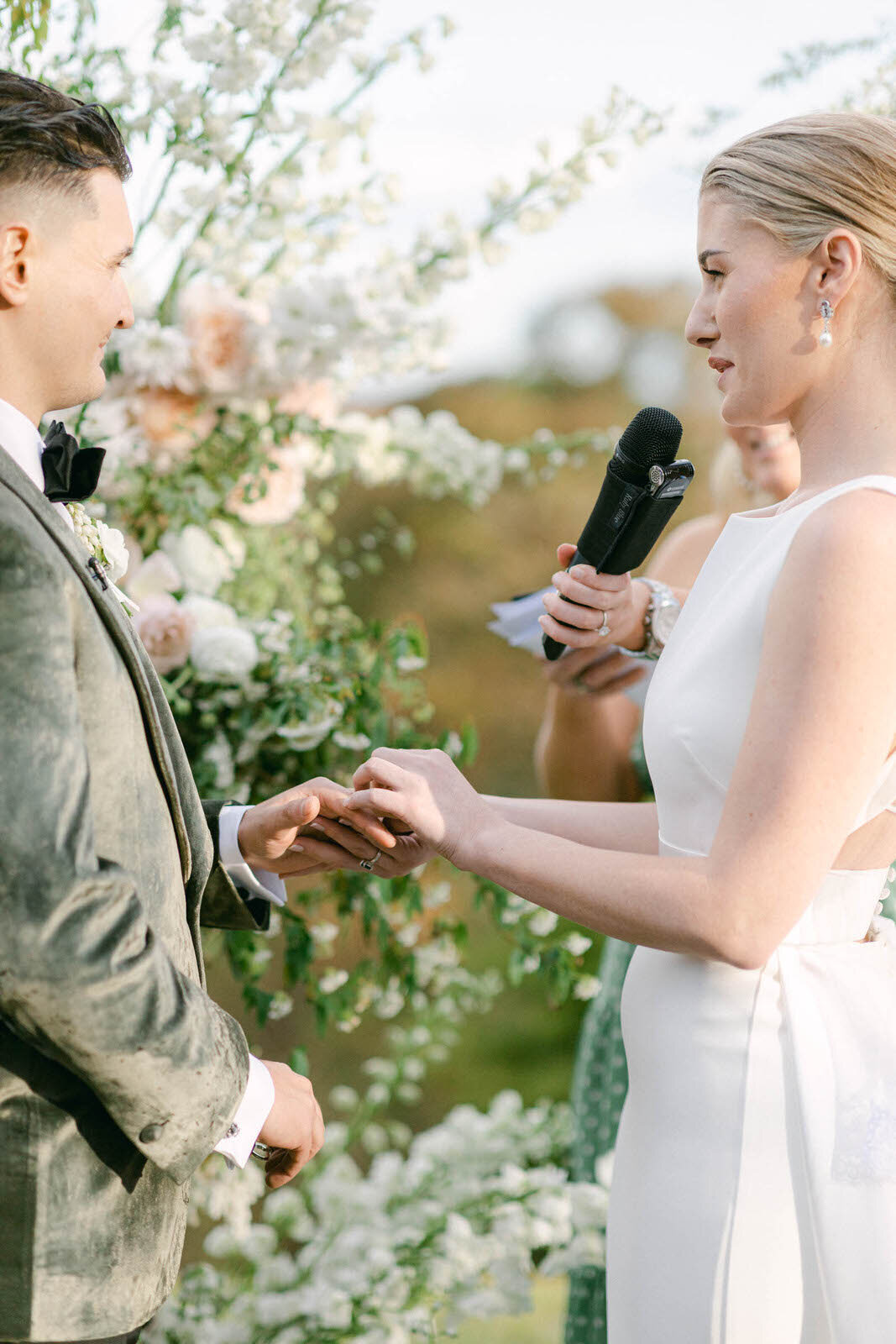 wedding couple exchanging of vows