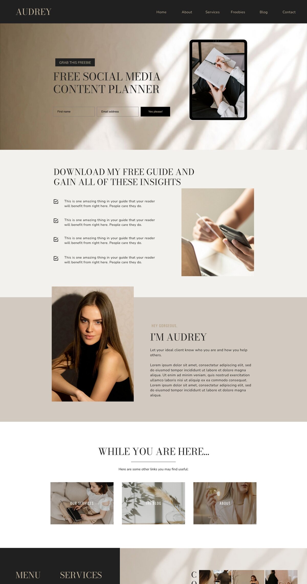 Audrey-website-opt-in-page-preview