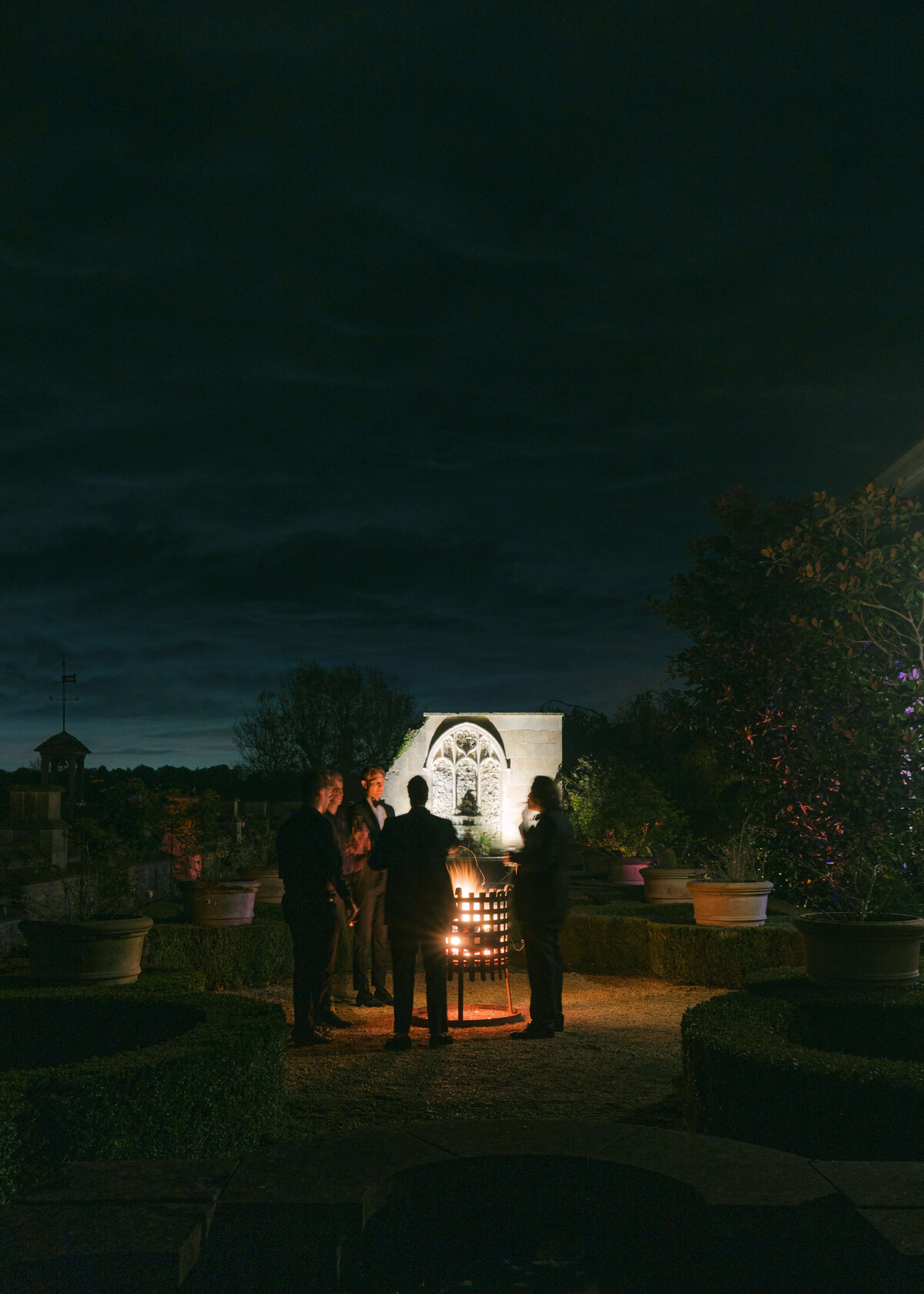 chloe-lowe-wedding-euridge-manor-cotswolds-orangery-terrace-firepit