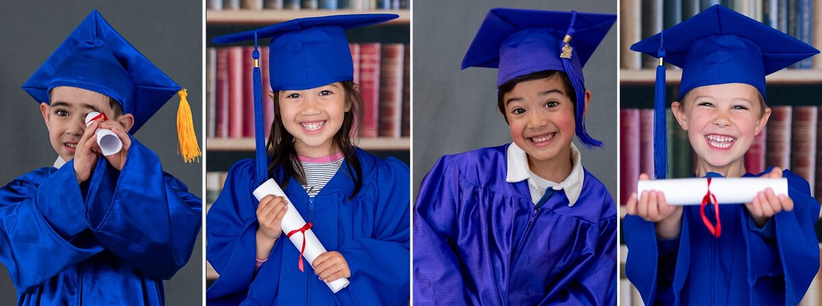 Graduation photo, pre-K students celebrating, Tri-Cities school photographer