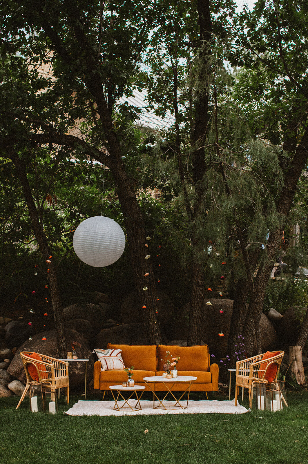 backyard wedding lounge