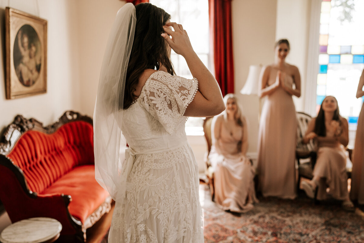 Bride First Look With Bridesmaids