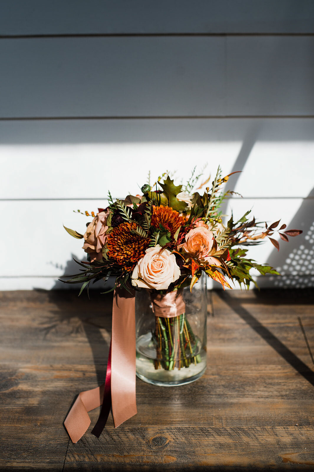 fall flower bouquet at lake bomoseen lodge in vermont