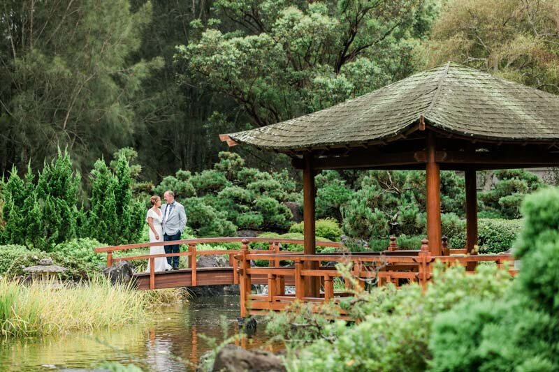 Bride and Groom  at Japanese Gardens