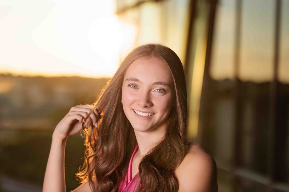Golden Hour for senior portraits near Fuquay Varina, NC.