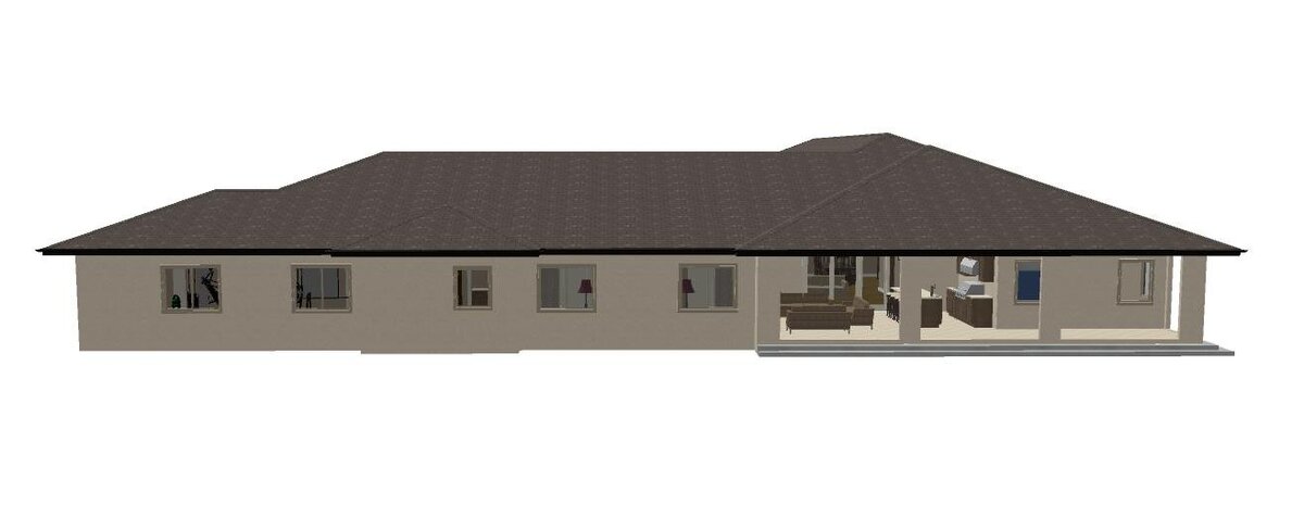 drawing of rear side of home