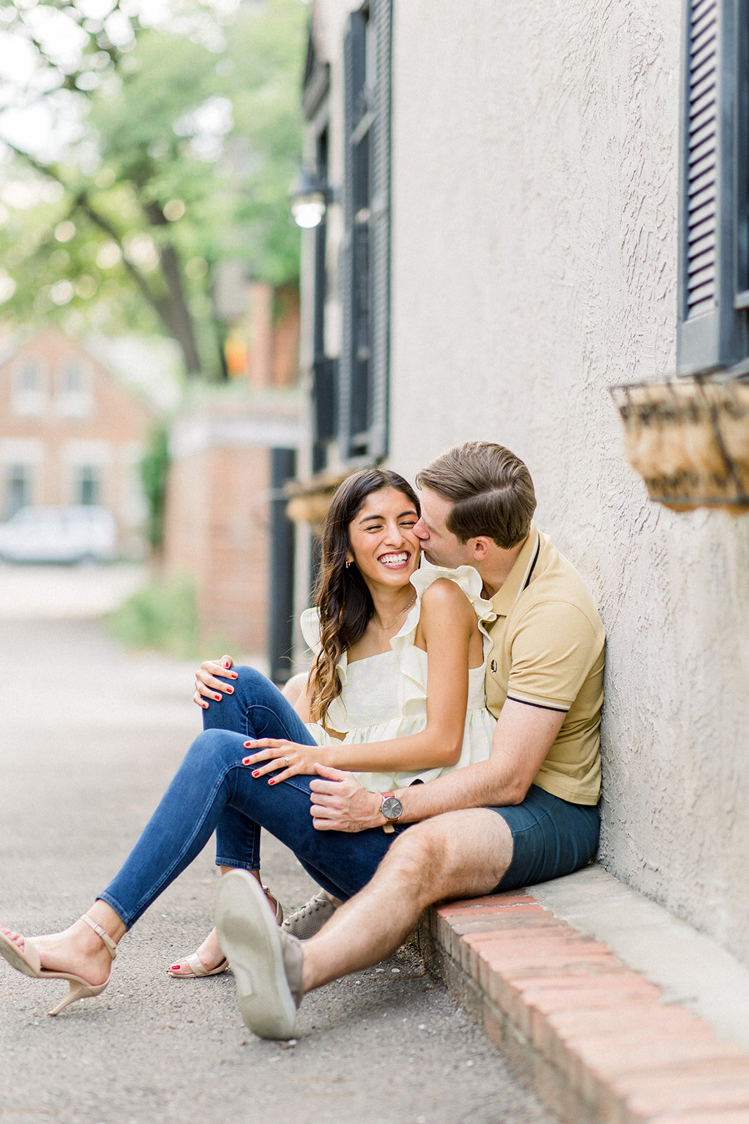 German village engagement session in columbus ohio