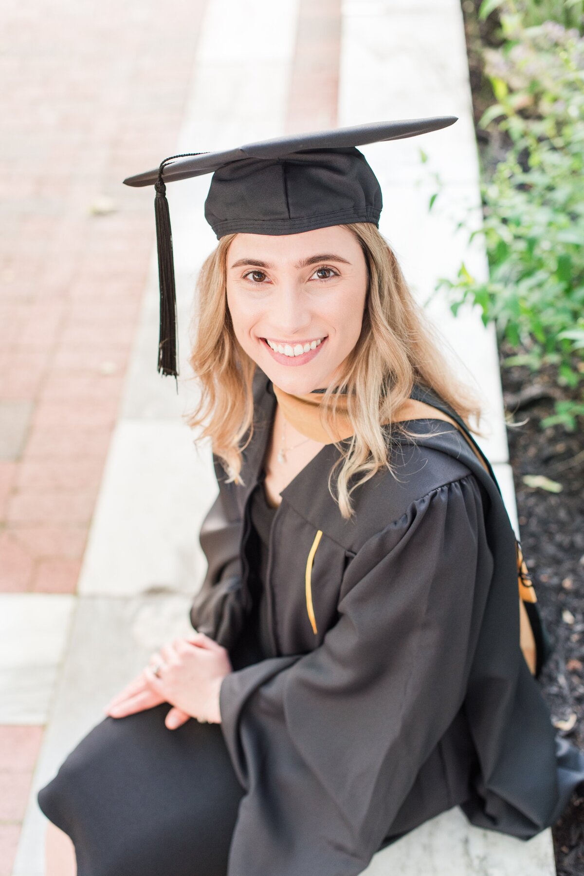 black yellow regalia close up graduation