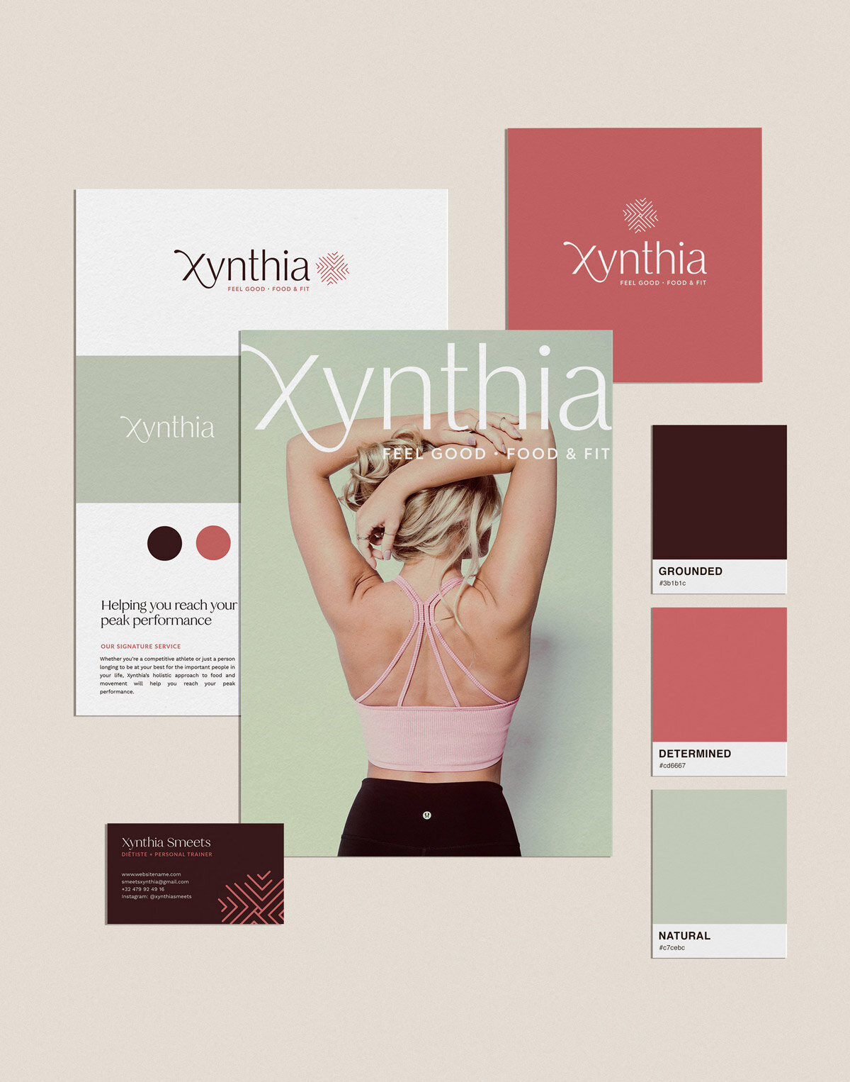 moodboard for xynthia personal brand design