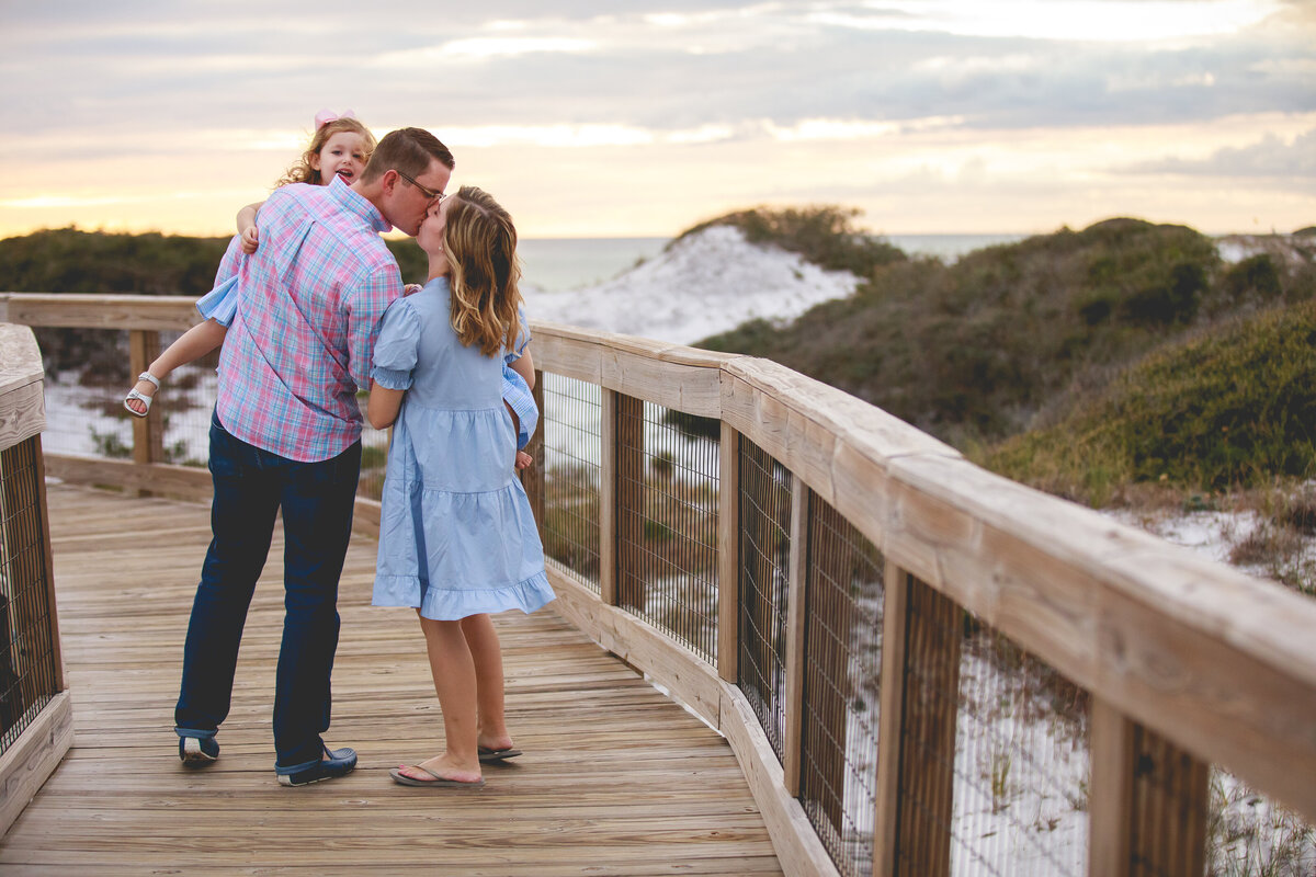 family walking on boardwalk at Watersound on 30a