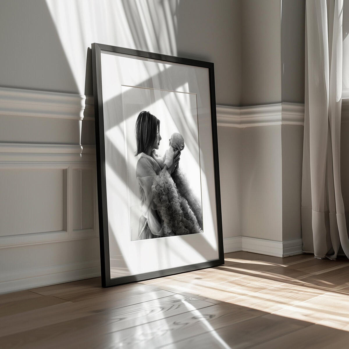 Black and white newborn photographer