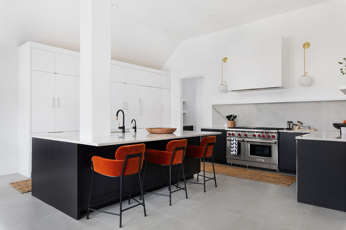 Hello Home Sleek Contemporary Black and White kitchen marble and brass designer lighting 1