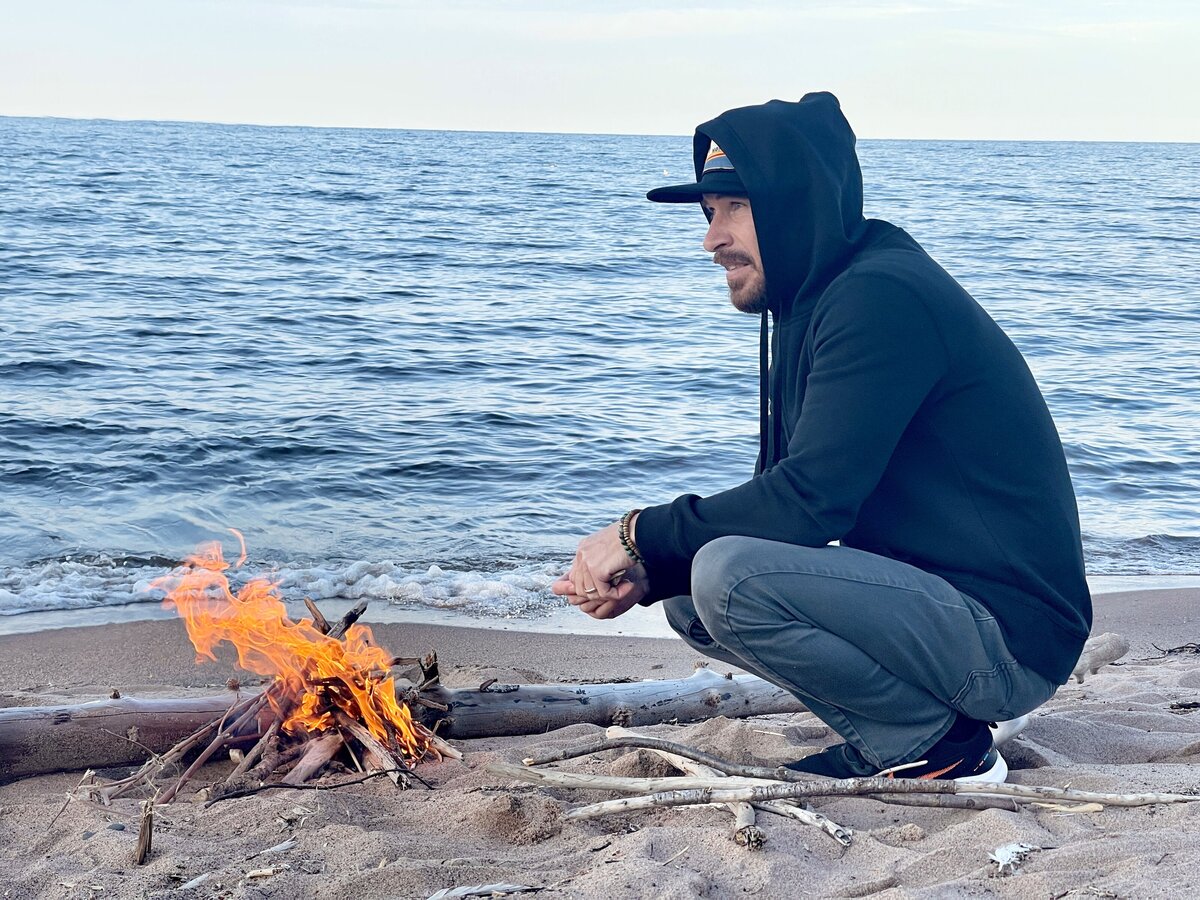 Bonfire in Duluth on the Lake Superior