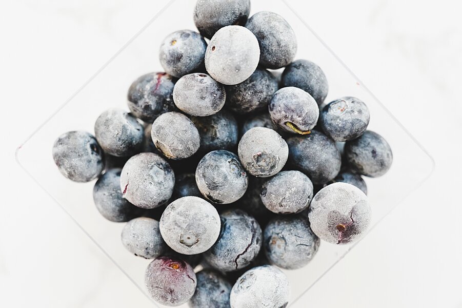 Frozen Blueberries Commercial Photography