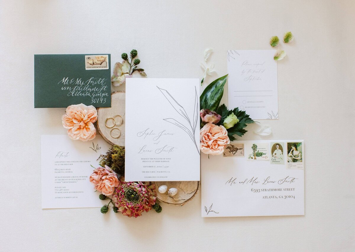 Natural wedding invitations by Adair Creative Studio