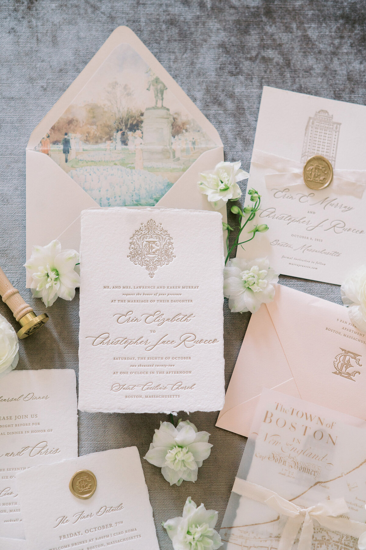 Kate-Murtaugh-Events-Boston-wedding-planner-letterpress-stationery-custom-crest