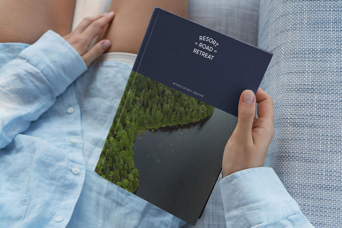 Logo used on a welcome book editorial design