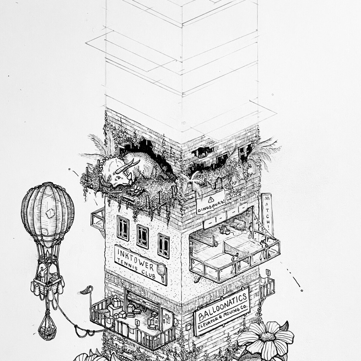 Pen and Ink Illustration of Inktober 2022 prompt: Nest