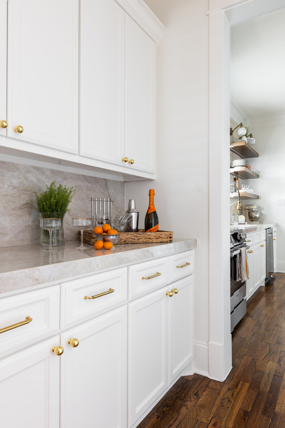 kyleen bushroe interiors white cabinets bar