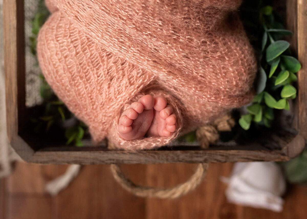 NJ newborn photographer takes photo of baby toes