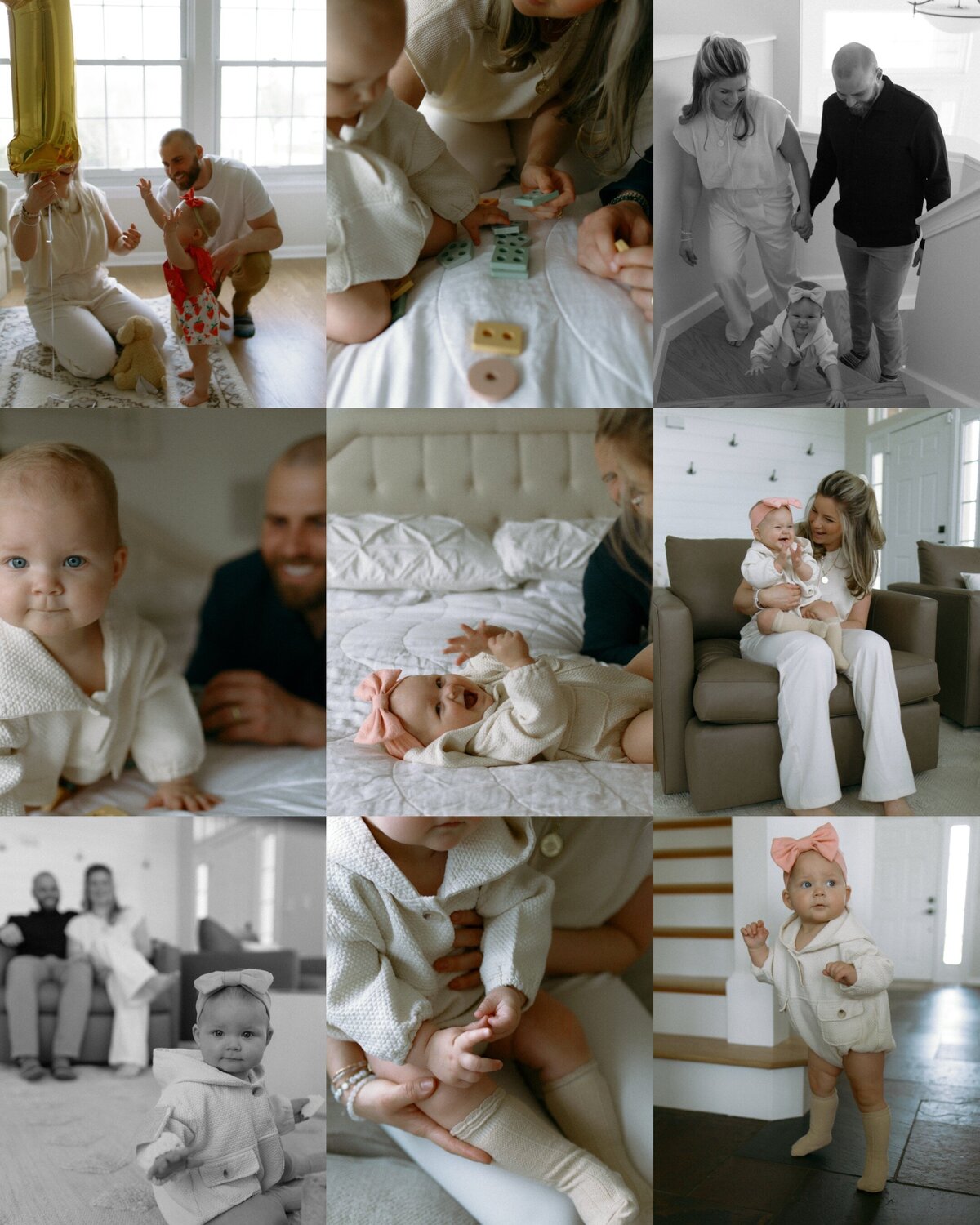 At Home Intimate Family Session for First Birthday in Illinois