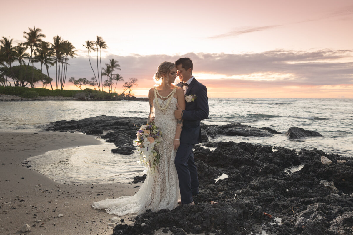 Big Island beach Wedding Photography at sunset