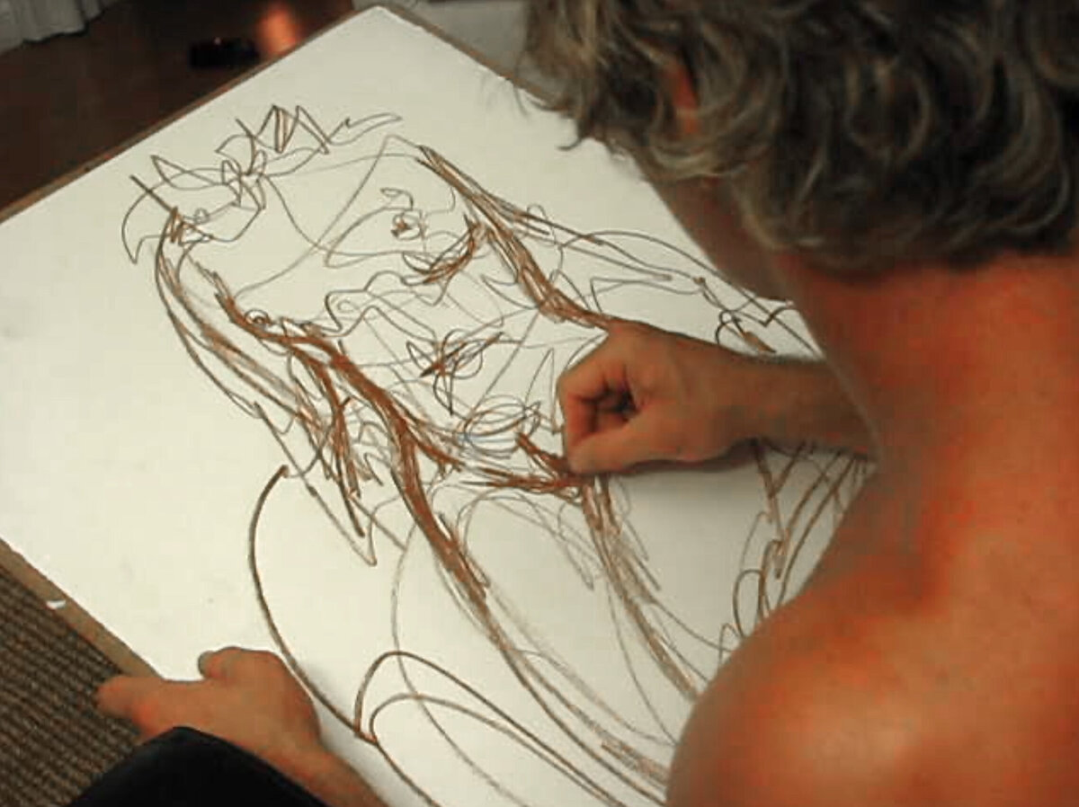 Brent Ray Fraser Live Nude Figurative Drawing in Silo 01