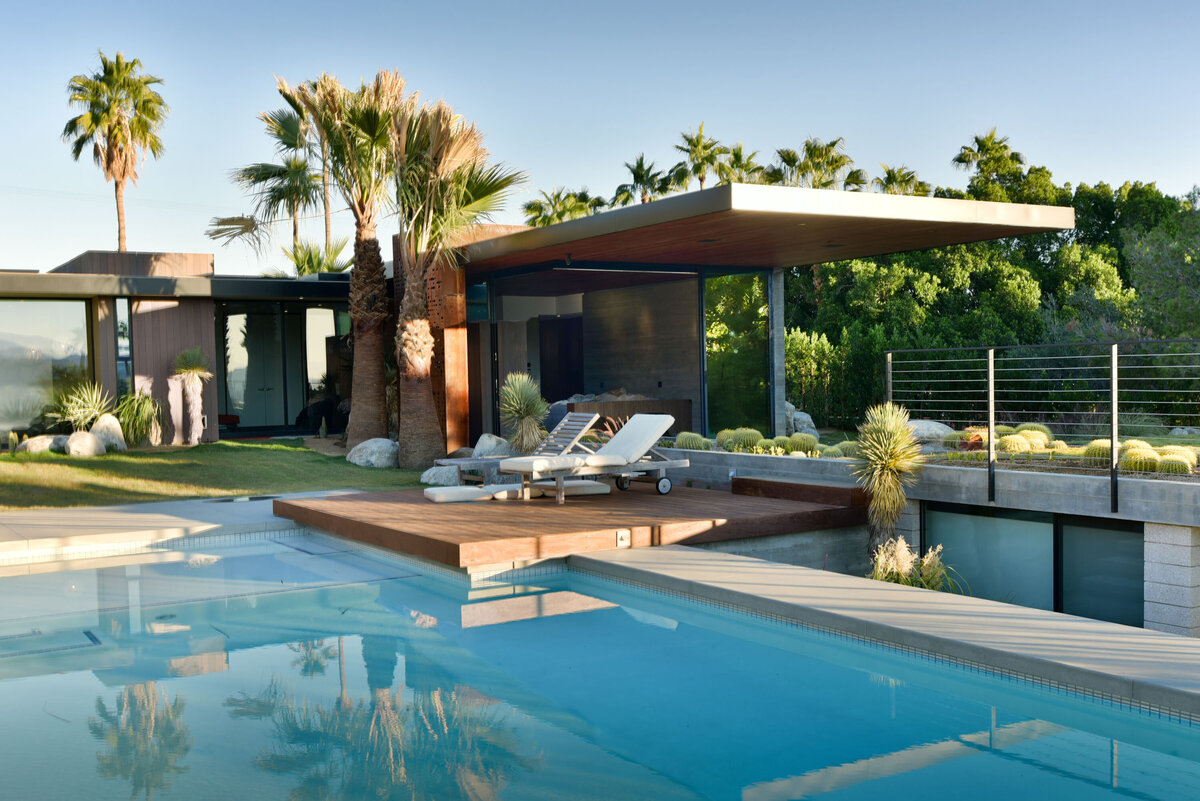 View of large overhang from infinity pool