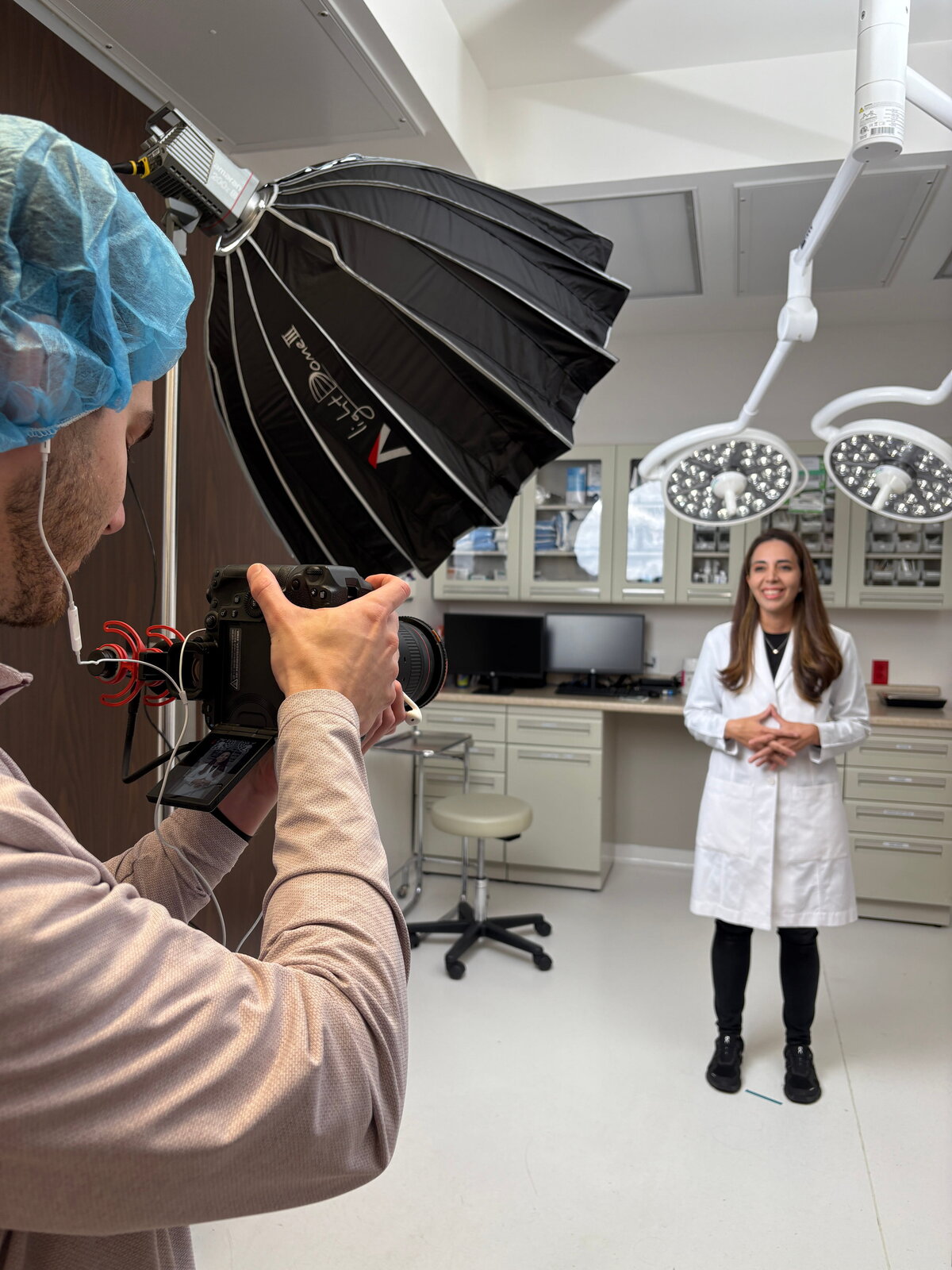 Luma Media photographer filming a provider inside a medical practice