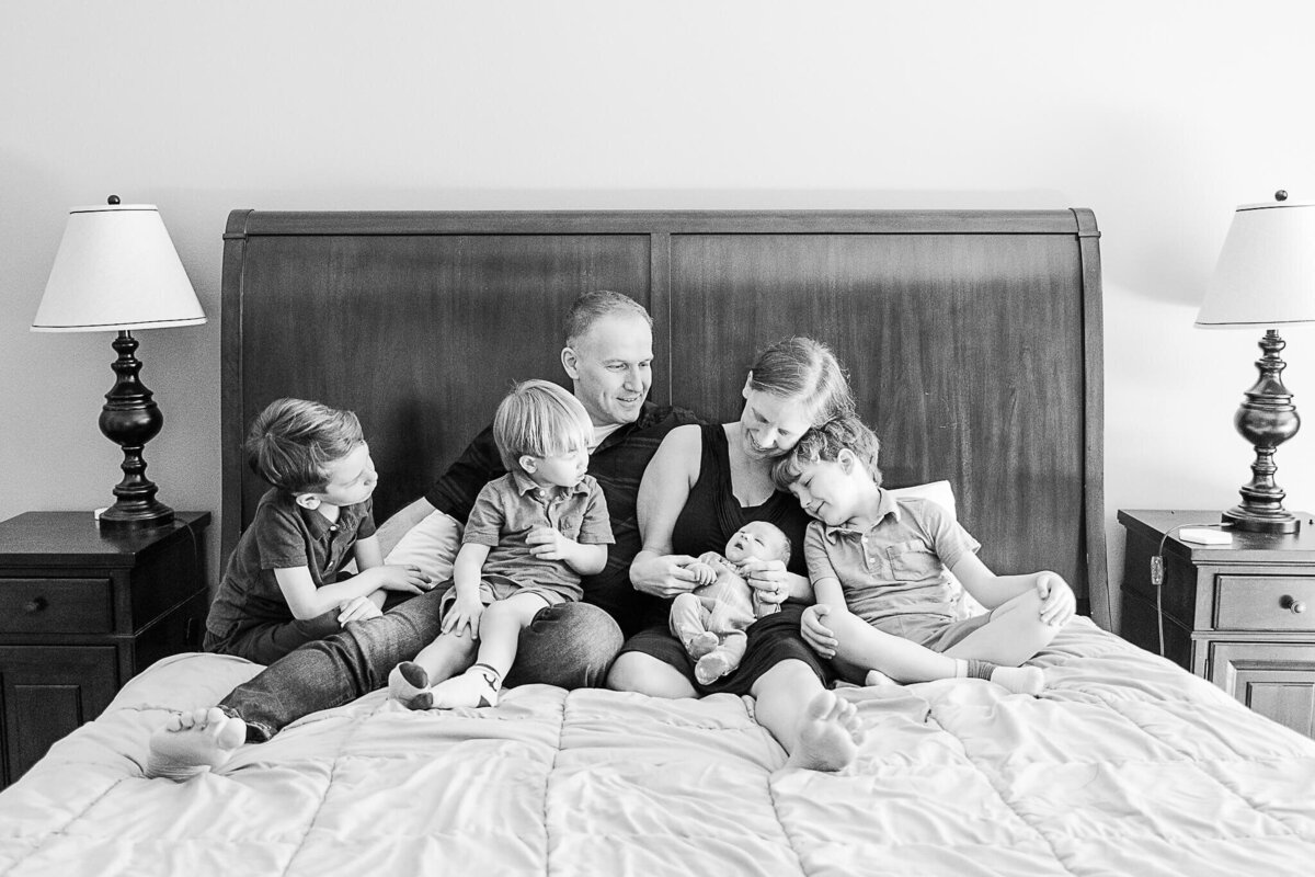 Black and White family with newborn baby