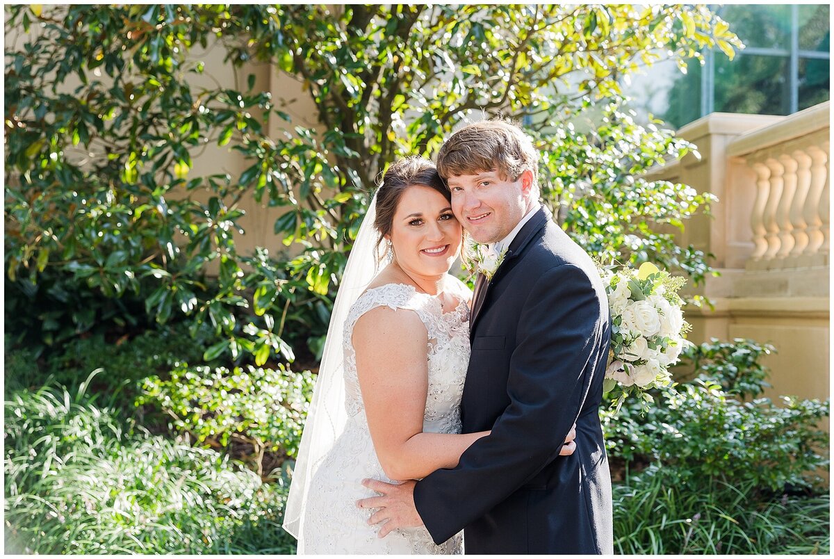 bride and groom portait at the beau rivage