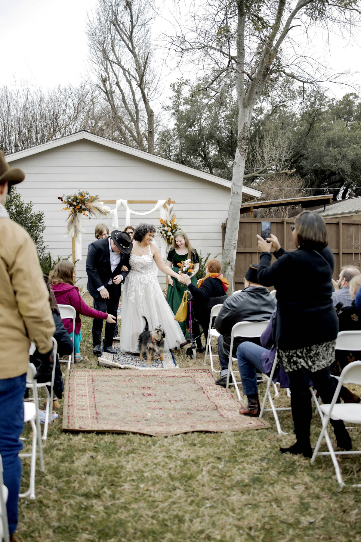 a bride and groom at their small wedding in dallas texas