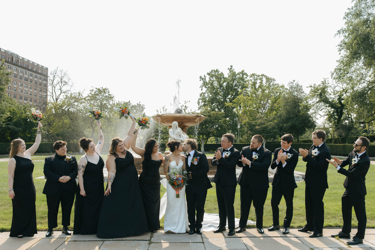 Bridal party poses in Cleveland, Ohio done by April Graber Photography