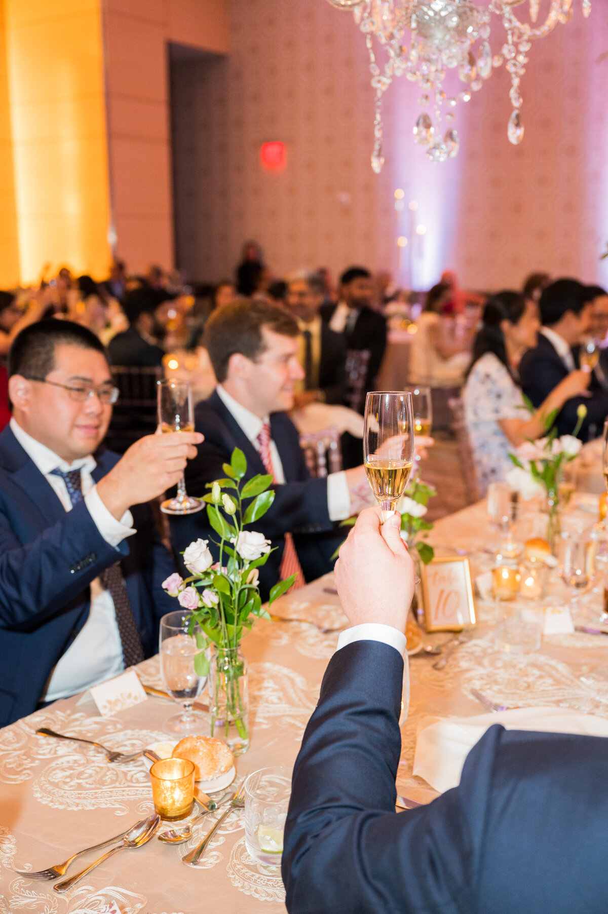 champagne toast at wedding