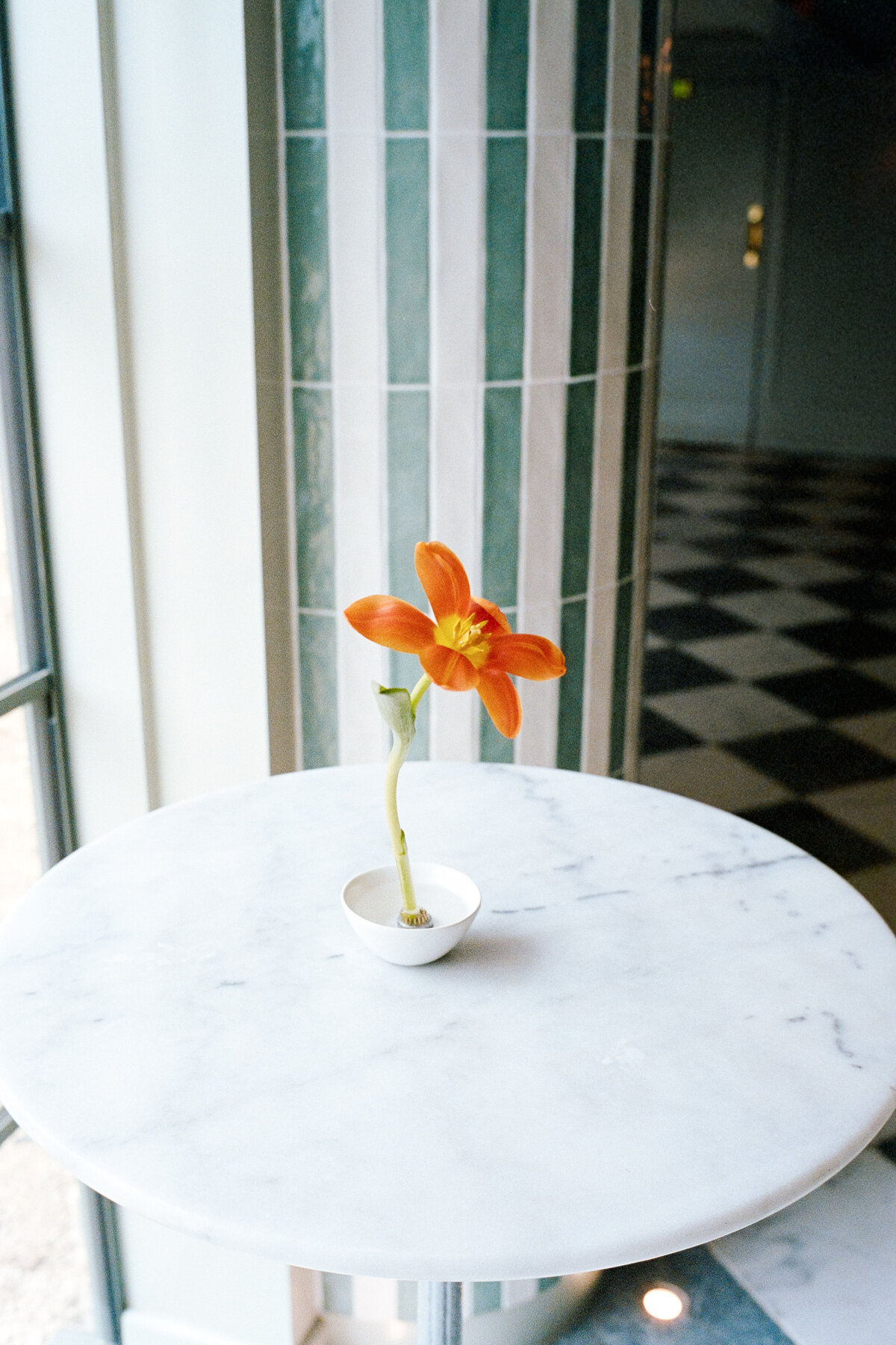 Wedding flowers by The Good Florist at Kin House, captured on 35mm