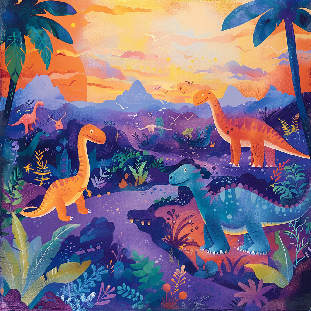 reigncongrejo_A_vibrant_prehistoric_landscape_filled_with_frien_2370025b-76b1-4c67-bd9d-2b6ba54fcd9a