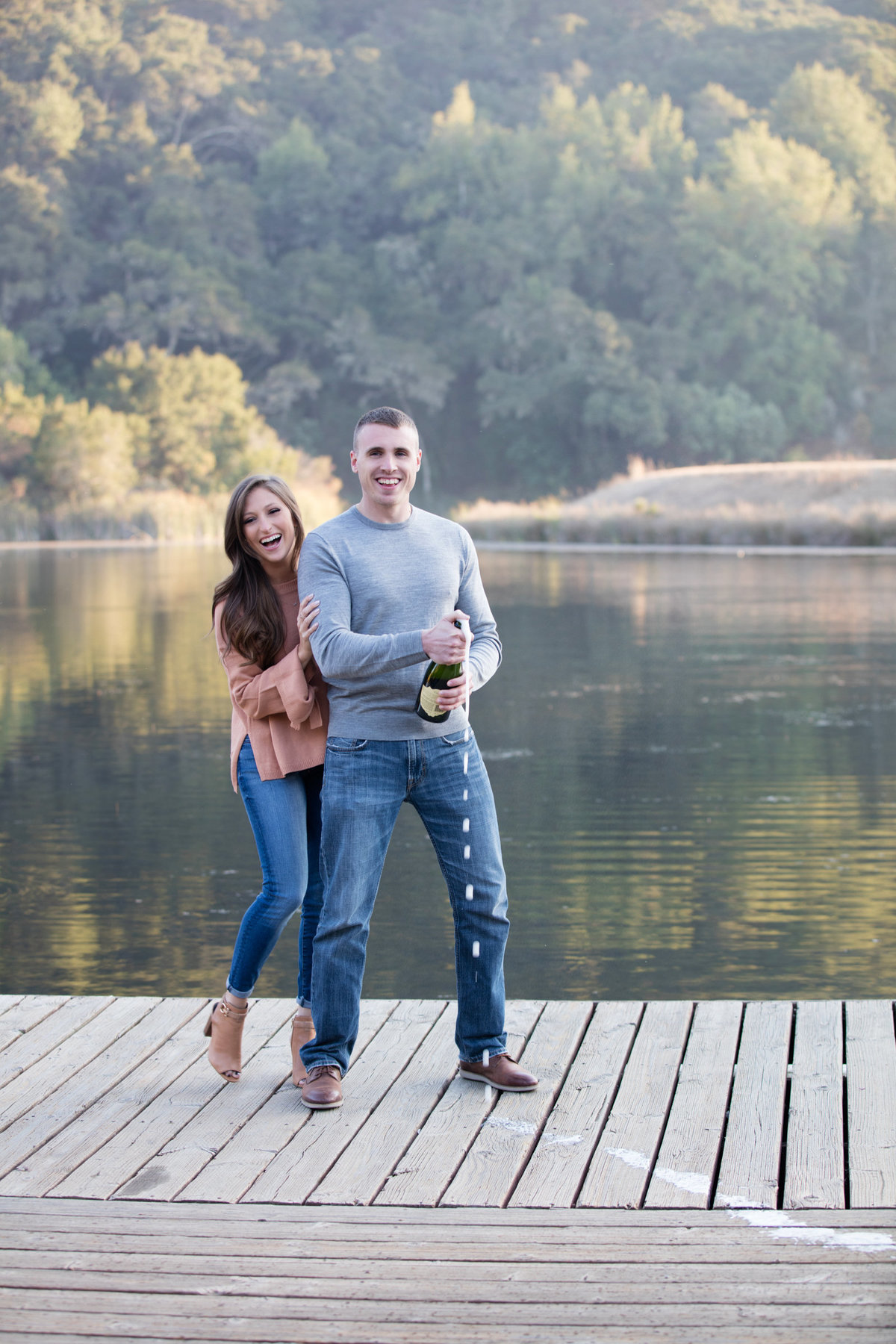 Palo Alto Foothills Park Engagement Photography on a Beautiful Lake