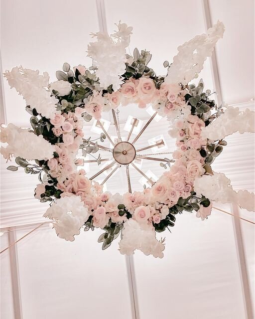 blush pink wedding chandalier