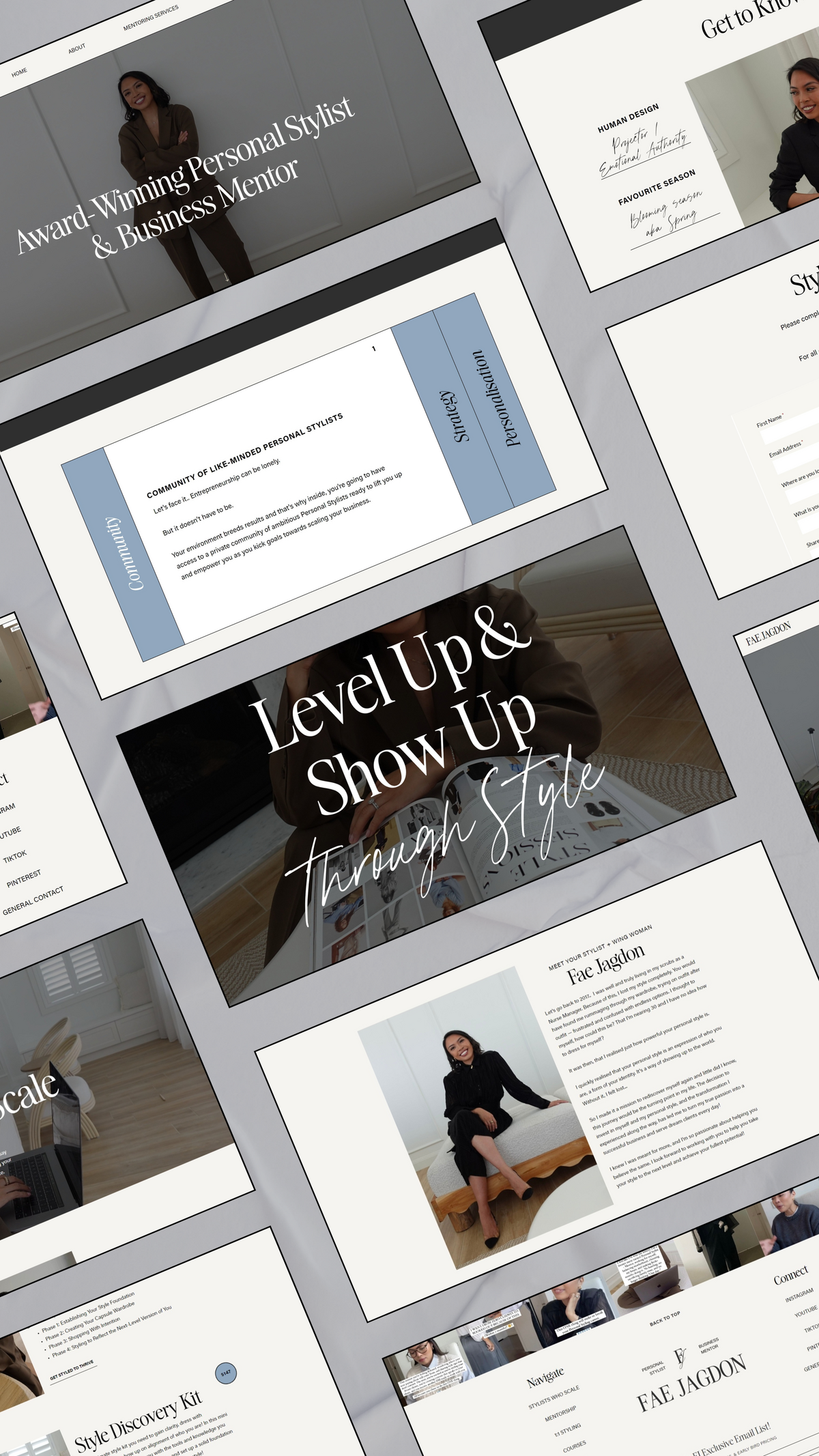 FJ Website Pages  All Displayed in squares
