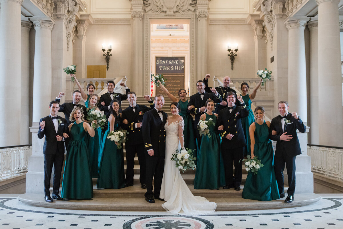 Naval Academy Wedding portrait in Bancroft Memorial Hall by Annapolis photographer Christa Rae Photography