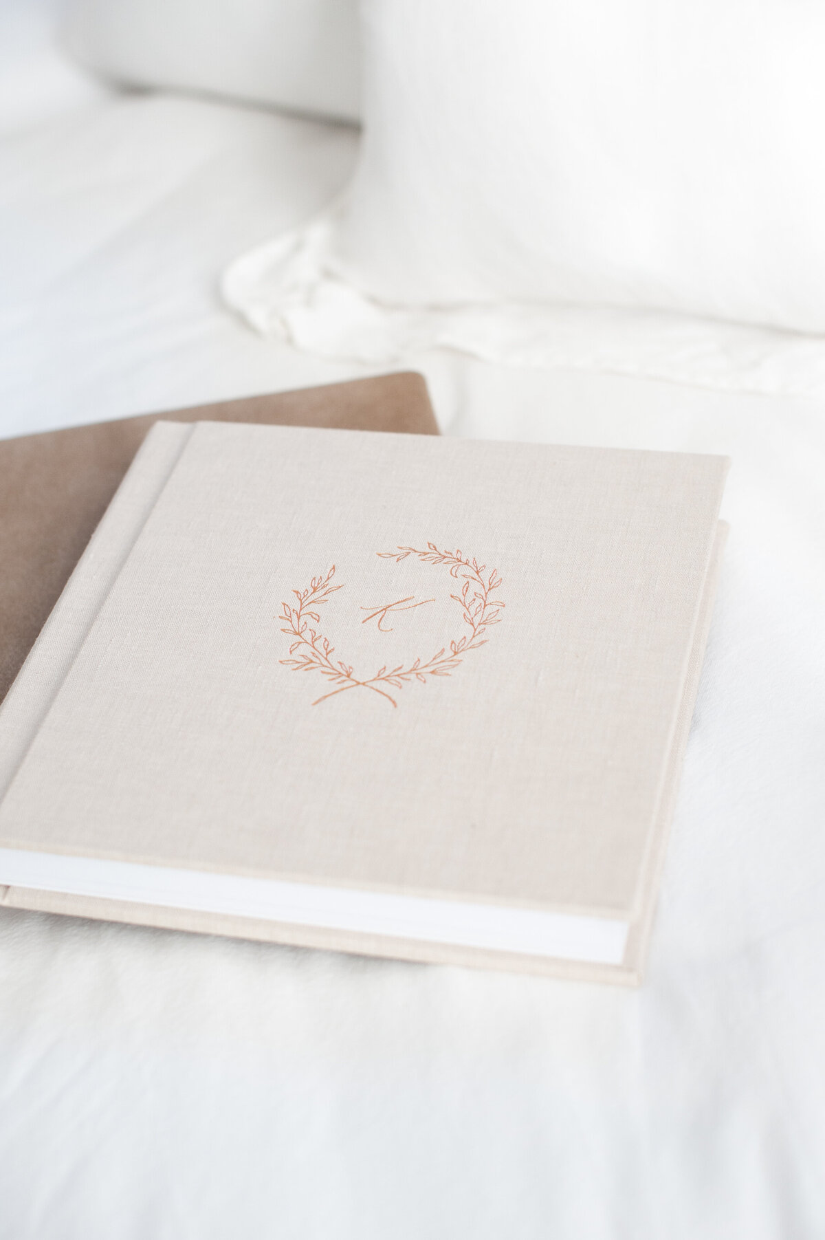 Professional heirloom quality album with linen cover and gold debossing