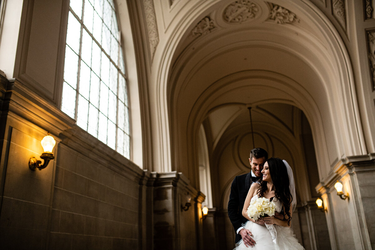 San Francisco City Hall Wedding Photo 4th Floor Balcony