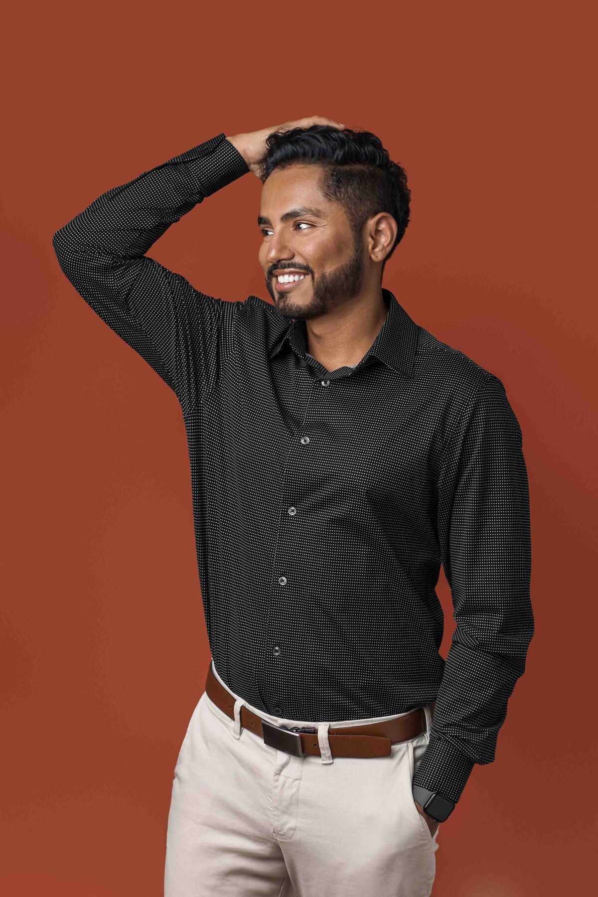 Tacoma Men's Headshots Orange Bold Magazine Style Branding Portrait Lana Stewart Studios