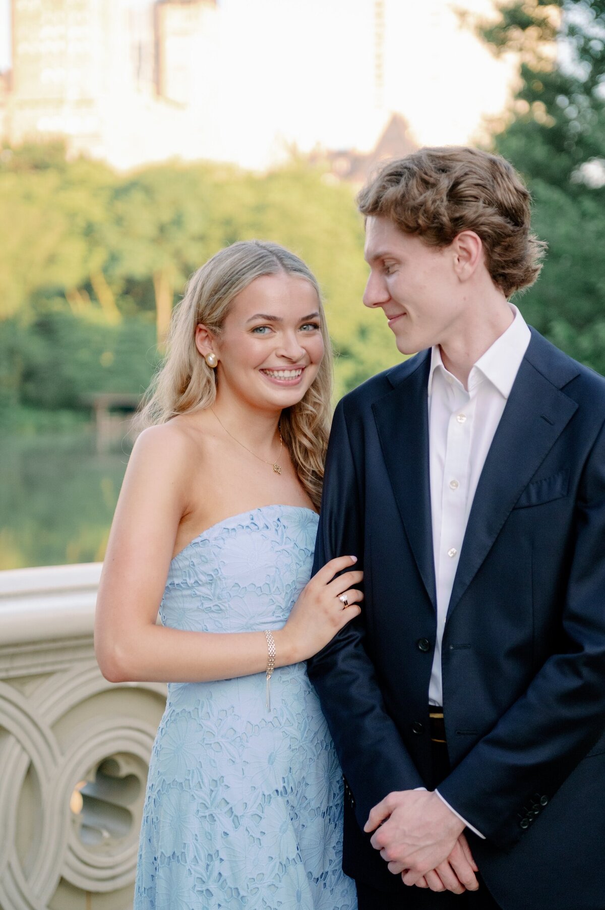 man smiling at his fiance