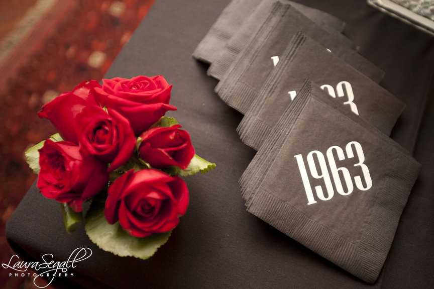 red roses 1963 cocktail napkins