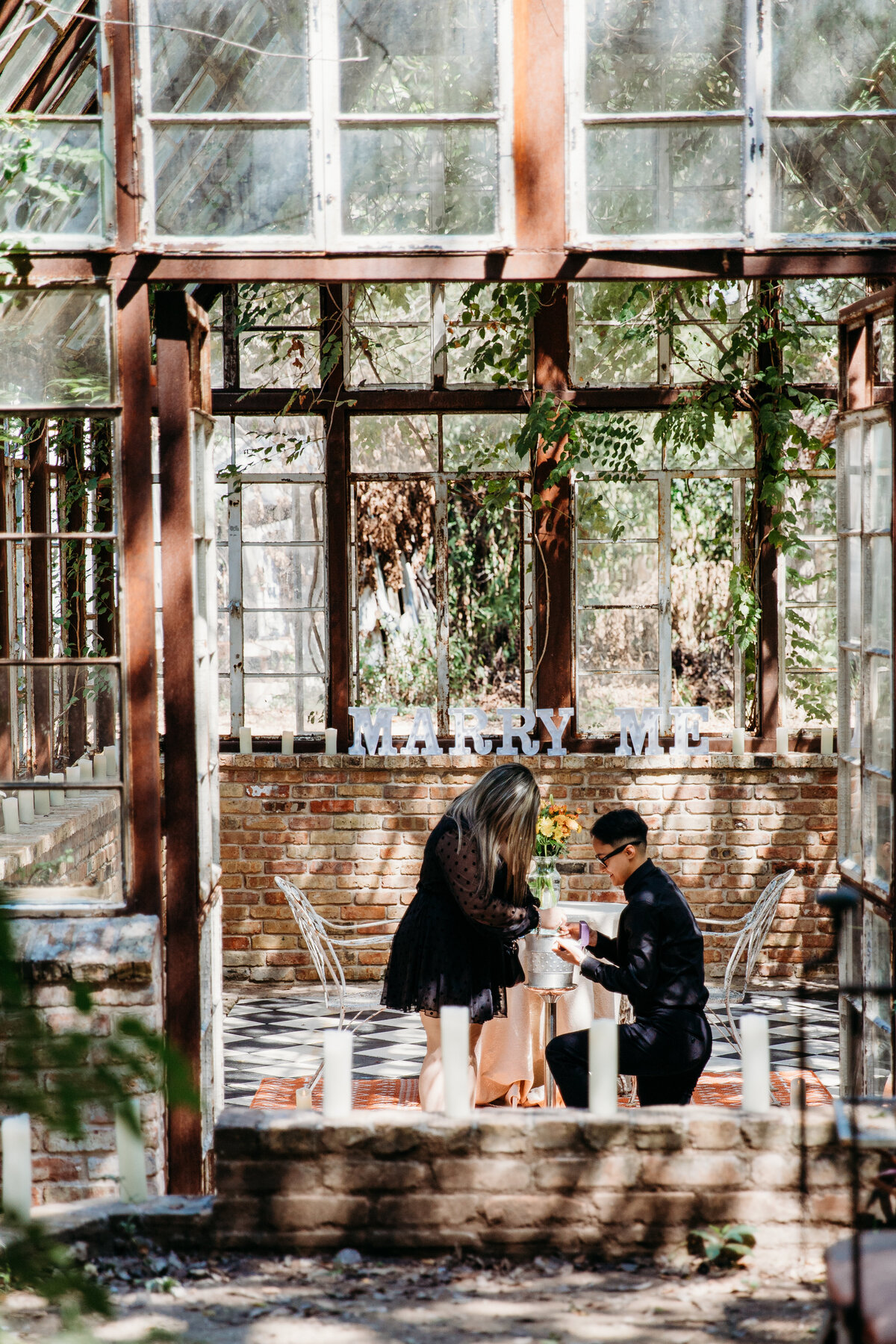 Proposal planning in Austin  couple gazing at each other