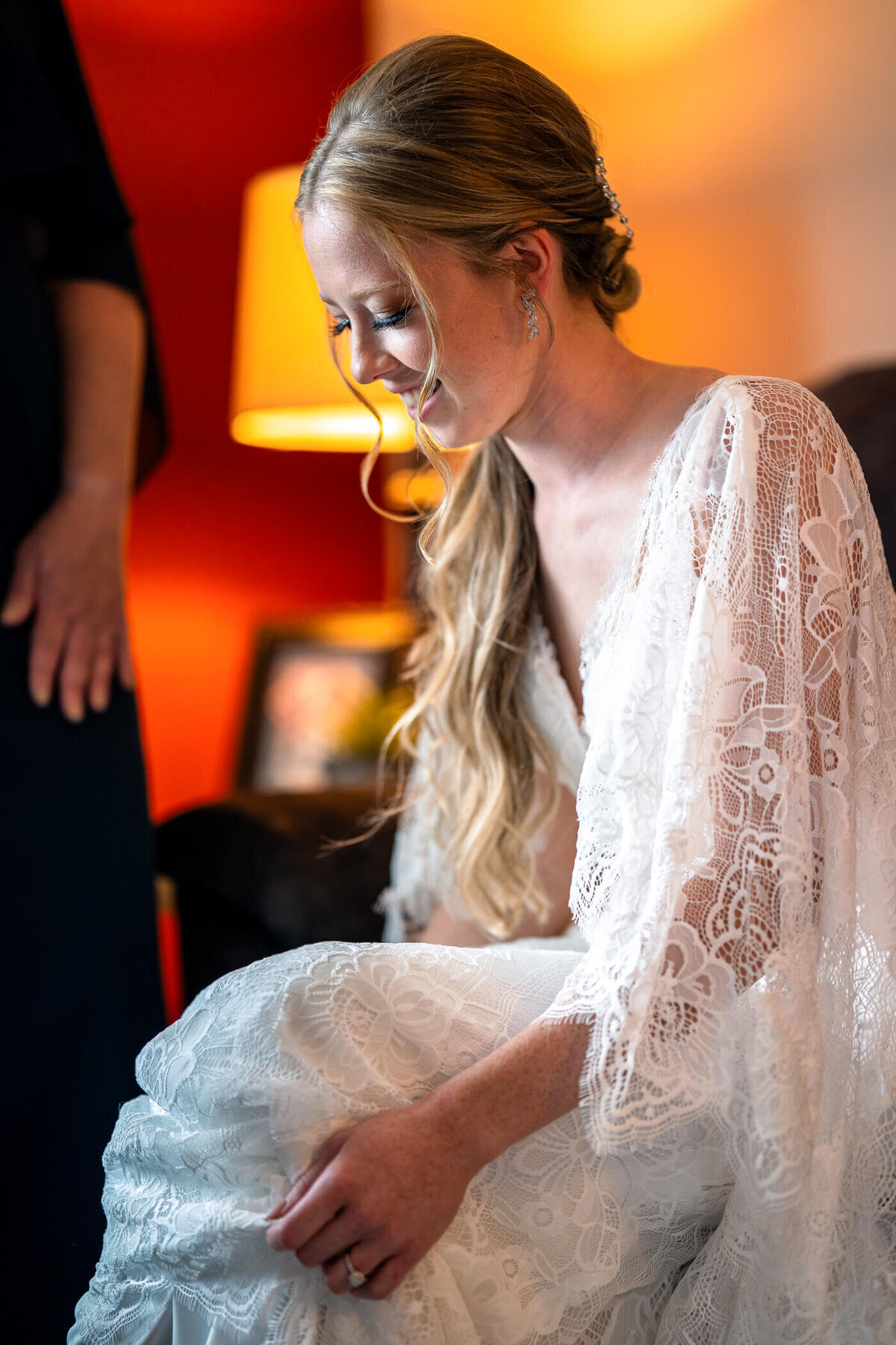Candid Pittsburgh wedding photography of bride getting ready the morning of her wedding in Pittsburgh, PA.