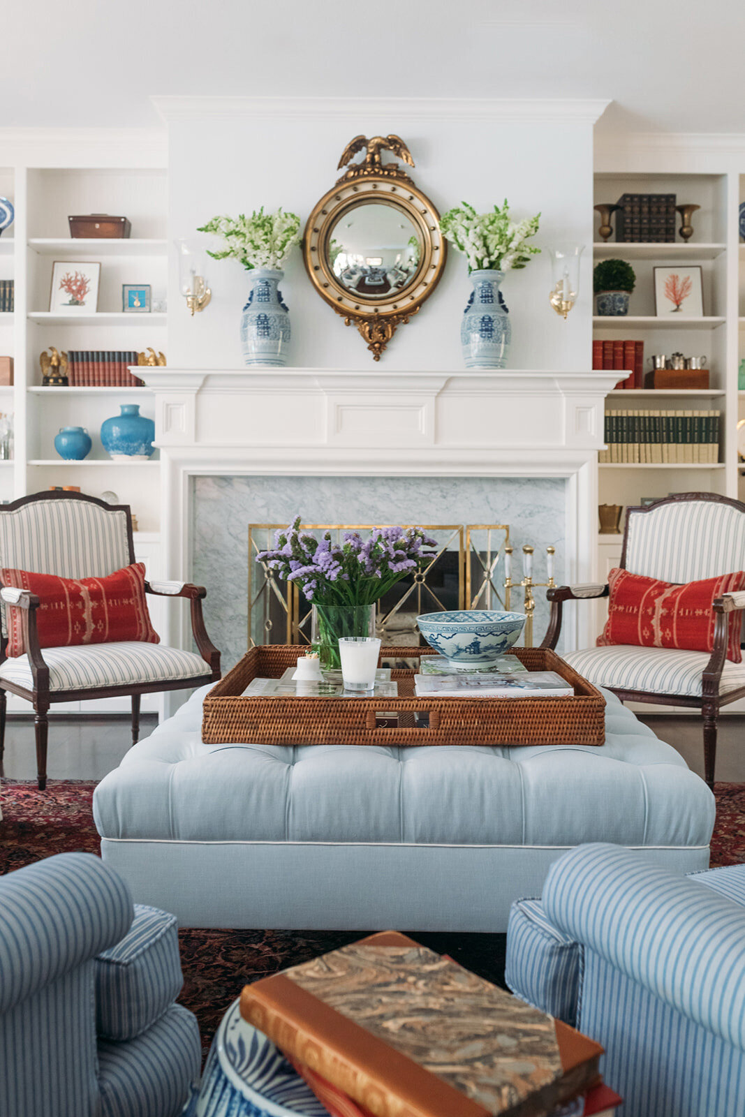 Living Room | Marble Fireplace