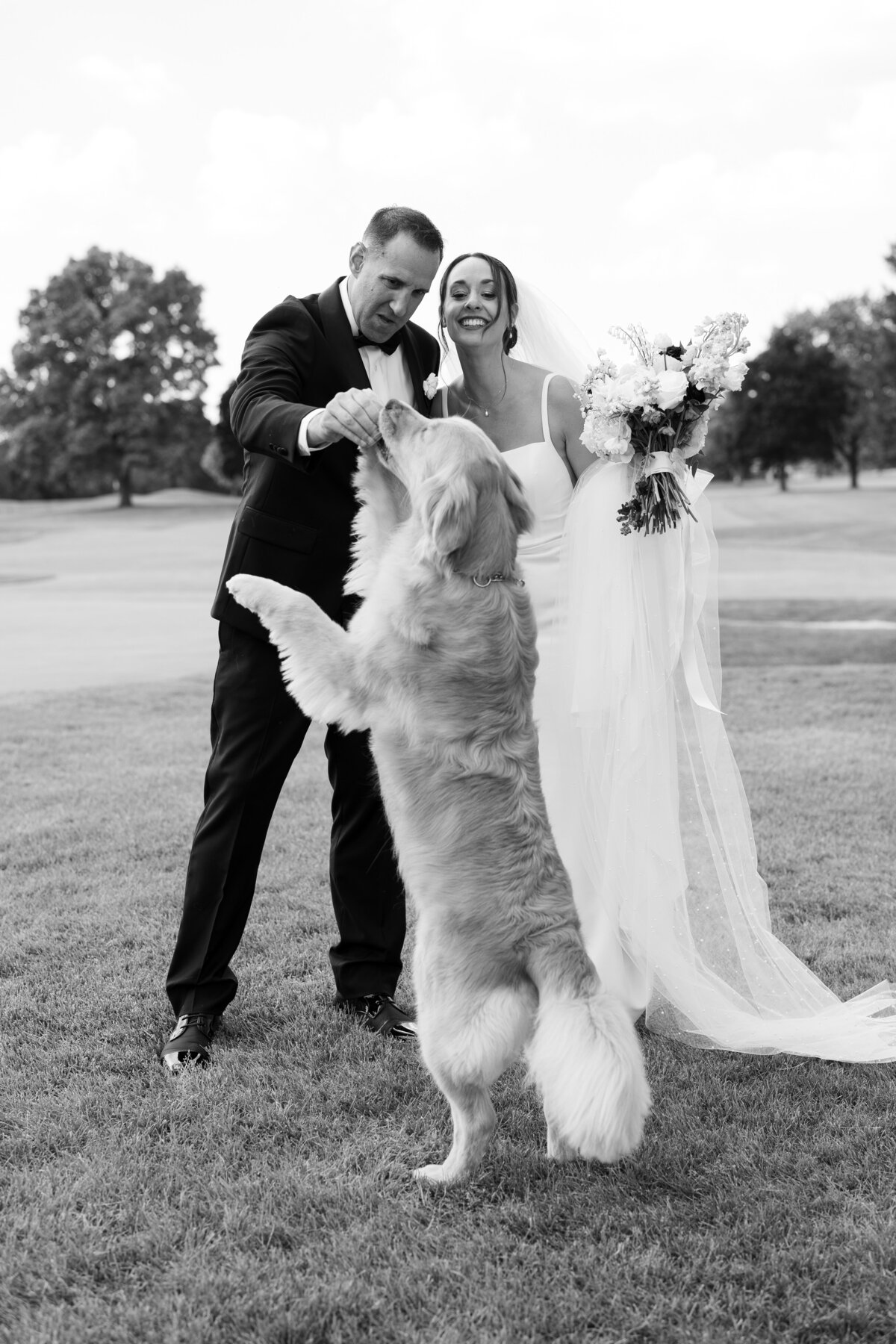 Oakhurst-golf-club-wedding-bride-groom-dog