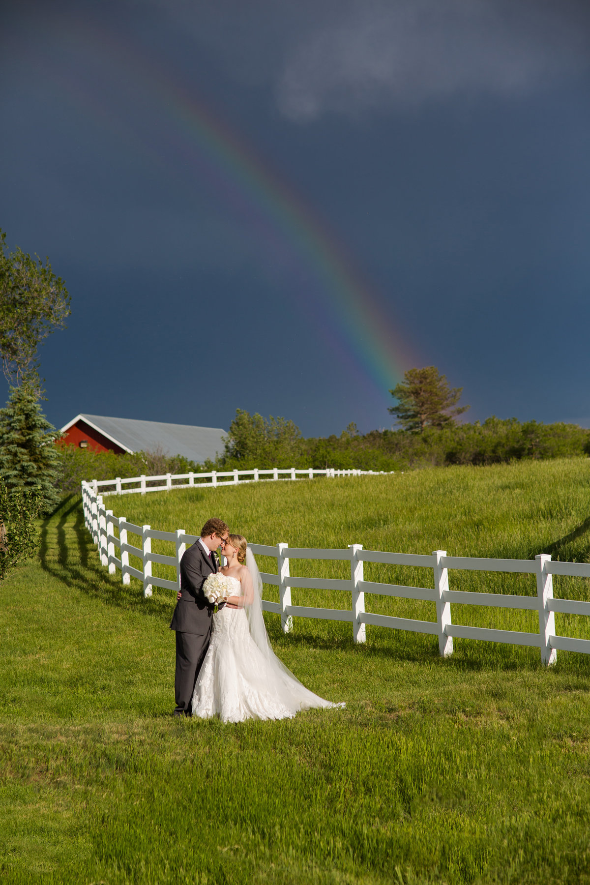 rainbow on wedding day